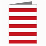 Horizontal Stripes - White and Fire Engine Red Greeting Card