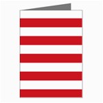 Horizontal Stripes - White and Fire Engine Red Greeting Cards (Pkg of 8)