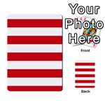 Horizontal Stripes - White and Fire Engine Red Multi-purpose Cards (Rectangle)