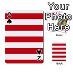 Horizontal Stripes - White and Fire Engine Red Playing Cards 54 Designs