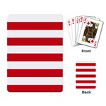 Horizontal Stripes - White and Fire Engine Red Playing Cards Single Design