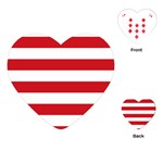 Horizontal Stripes - White and Fire Engine Red Playing Cards (Heart)