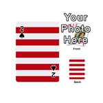 Horizontal Stripes - White and Fire Engine Red Playing Cards 54 (Mini)