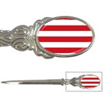 Horizontal Stripes - White and Fire Engine Red Letter Opener