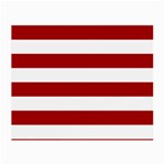 Horizontal Stripes - White and Dark Candy Apple Red Small Glasses Cloth (2 Sides)