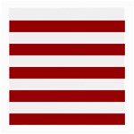 Horizontal Stripes - White and Dark Candy Apple Red Medium Glasses Cloth