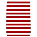 Horizontal Stripes - White and Dark Candy Apple Red Removable Flap Cover (S)