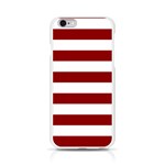 Horizontal Stripes - White and Dark Red Apple iPhone 6/6S Silicone Case (Transparent)