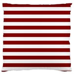 Horizontal Stripes - White and Dark Red Large Cushion Case (One Side)