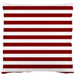 Horizontal Stripes - White and Dark Red Standard Flano Cushion Case (One Side)