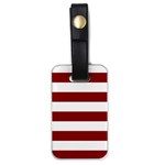 Horizontal Stripes - White and Dark Red Luggage Tag (One Side)