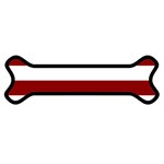 Horizontal Stripes - White and Dark Red Magnet (Dog Bone)