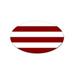 Horizontal Stripes - White and Dark Red Sticker Oval (100 pack)