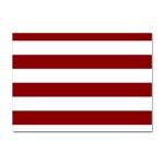 Horizontal Stripes - White and Dark Red Sticker A4 (10 pack)