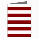 Horizontal Stripes - White and Dark Red Greeting Cards (Pkg of 8)