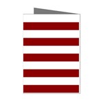 Horizontal Stripes - White and Dark Red Mini Greeting Cards (Pkg of 8)