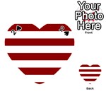 Horizontal Stripes - White and Dark Red Playing Cards 54 (Heart)