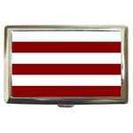 Horizontal Stripes - White and Dark Red Cigarette Money Case