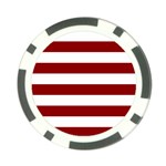 Horizontal Stripes - White and Dark Red Poker Chip Card Guard