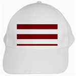 Horizontal Stripes - White and Dark Red White Cap