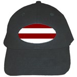 Horizontal Stripes - White and Dark Red Black Cap