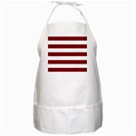 Horizontal Stripes - White and Maroon Red BBQ Apron