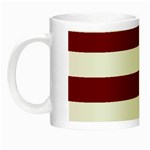 Horizontal Stripes - White and Maroon Red Night Luminous Mug