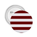 Horizontal Stripes - White and Maroon Red 2.25  Button