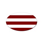 Horizontal Stripes - White and Maroon Red Sticker Oval (10 pack)