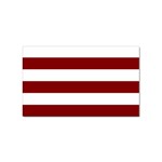 Horizontal Stripes - White and Maroon Red Sticker Rectangular (10 pack)