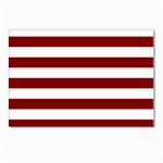 Horizontal Stripes - White and Maroon Red Postcard 5  x 7 