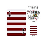 Horizontal Stripes - White and Maroon Red Playing Cards 54 (Mini)