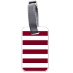 Horizontal Stripes - White and Burgundy Red Luggage Tag (Two Sides)