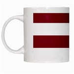 Horizontal Stripes - White and Burgundy Red White Mug