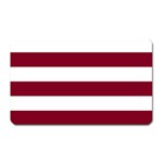 Horizontal Stripes - White and Burgundy Red Magnet (Rectangular)