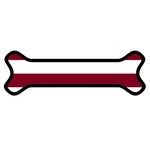 Horizontal Stripes - White and Burgundy Red Magnet (Dog Bone)