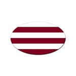 Horizontal Stripes - White and Burgundy Red Sticker Oval (10 pack)