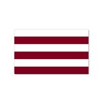 Horizontal Stripes - White and Burgundy Red Sticker (Rectangular)