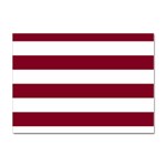 Horizontal Stripes - White and Burgundy Red Sticker A4 (10 pack)