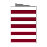 Horizontal Stripes - White and Burgundy Red Mini Greeting Cards (Pkg of 8)