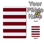 Horizontal Stripes - White and Burgundy Red Multi-purpose Cards (Rectangle)