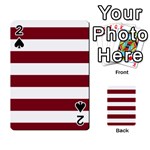 Horizontal Stripes - White and Burgundy Red Playing Cards 54 Designs