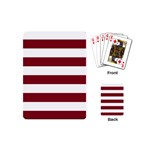 Horizontal Stripes - White and Burgundy Red Playing Cards (Mini)