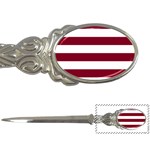 Horizontal Stripes - White and Burgundy Red Letter Opener