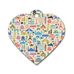 world Travel Dog Tag Heart (One Side)