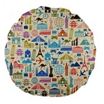 world Travel Large 18  Premium Round Cushion 