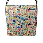 world Travel Flap Closure Messenger Bag (L)