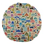 world Travel Large 18  Premium Flano Round Cushion 