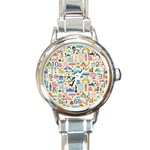 world Travel Round Italian Charm Watch