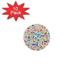 world Travel 1  Mini Button (10 pack) 